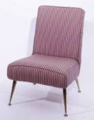 1960/70s retro chair on brass tapering feet