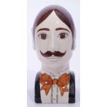 Allen Smith & tony Davidson hand painted head and shoulders pottery bust in the form of a