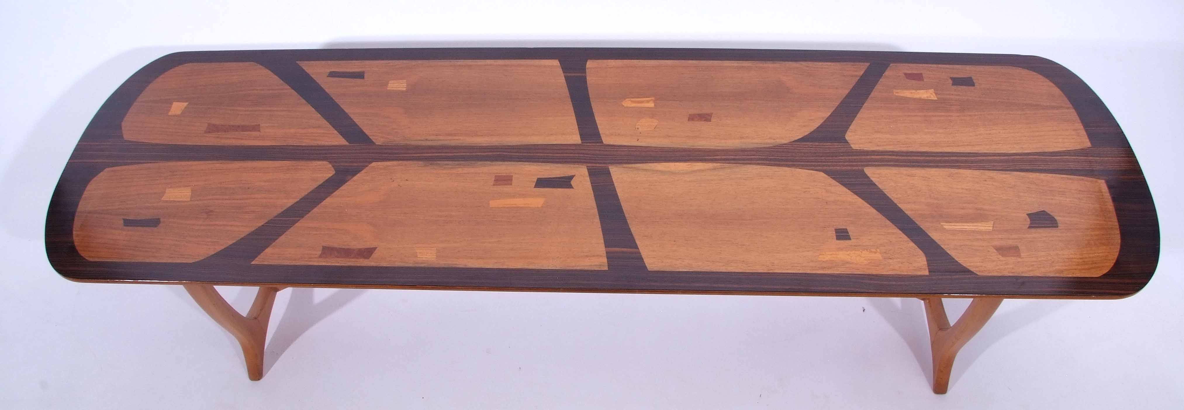 Mid-20th century Avalon made for Heals coffee table constructed from rosewood and further exotic - Image 2 of 2