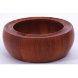 Mid-20th century Digsmed Danish teak bowl with stamp to base, 26cm wide