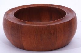 Mid-20th century Digsmed Danish teak bowl with stamp to base, 26cm wide