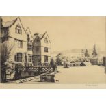 •Alan Carr Linford, RWS, ARE, ARCA (born 1926), Country House, black and white etching, signed in