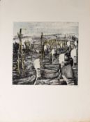 •Margaret Kroch Frishman (1897-1972), Venice, coloured etching, initialled and dated 65 and numbered