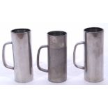 Gerald Benney for Viners of Sheffield set of three graduated cylindrical pewter based tankards, two