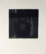 •Jennifer Dickson, CM, RA (born 1936), "Moon in equilibrium", black and white etching and