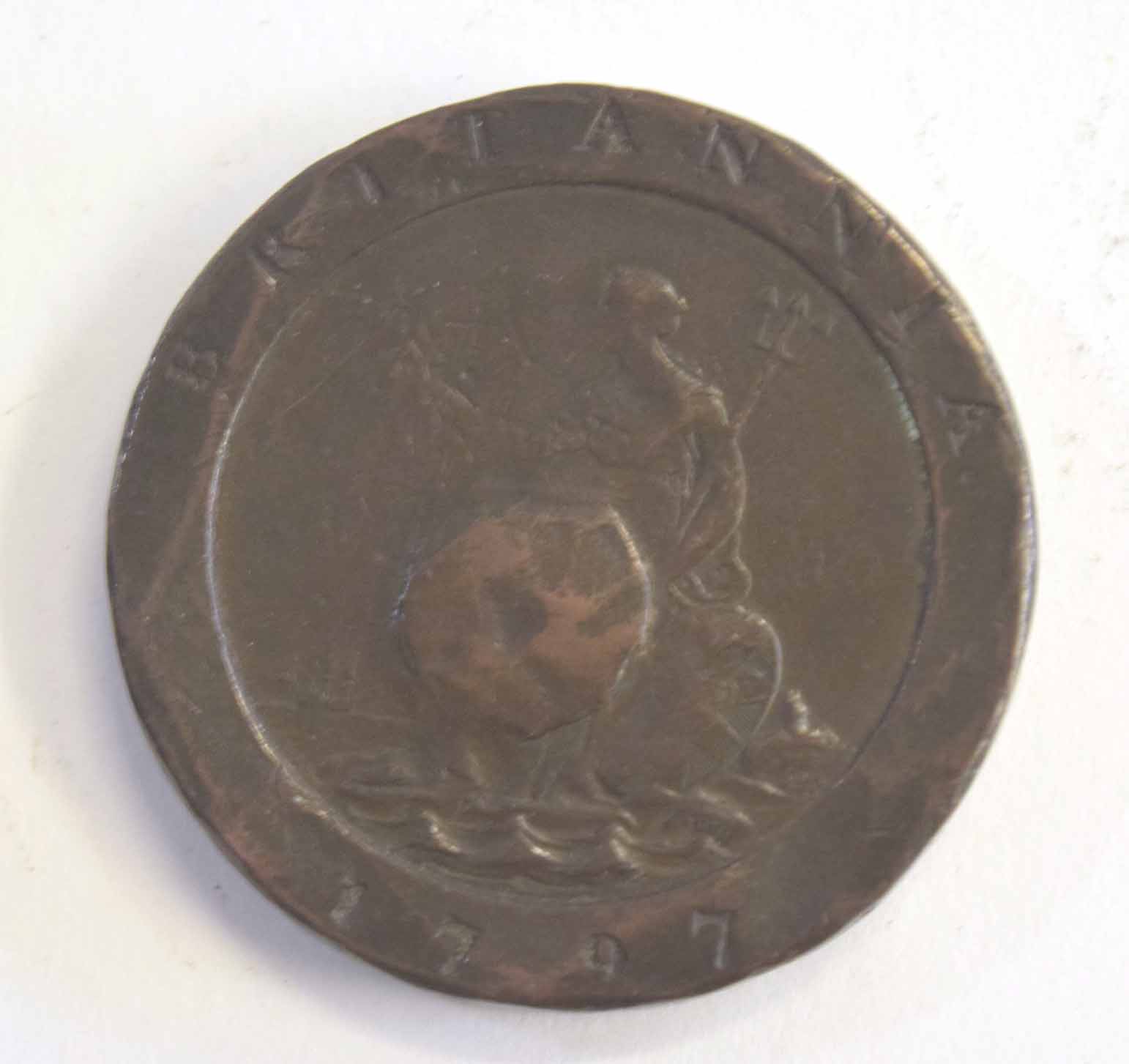 George III cartwheel coin dated 1797 - Image 2 of 2