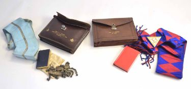 Pair of Masonic jewel wallets inscribed to Brother A J Howard, St Giles Lodge, No 4569, Norwich,