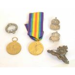 Pair of WWI Victory medals, impressed to 71820 C. Sgt J A Twigg, Labour Corps, together with medal