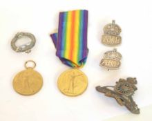 Pair of WWI Victory medals, impressed to 71820 C. Sgt J A Twigg, Labour Corps, together with medal