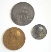 Three coins to include 100th anniversary of the birth of Abraham Lincoln medallion/commemorative