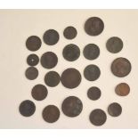 Small quantity of Victorian and Georgian pennies, varying crowns and dates