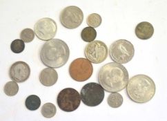 Small quantity of 19th/20th century British and American coins