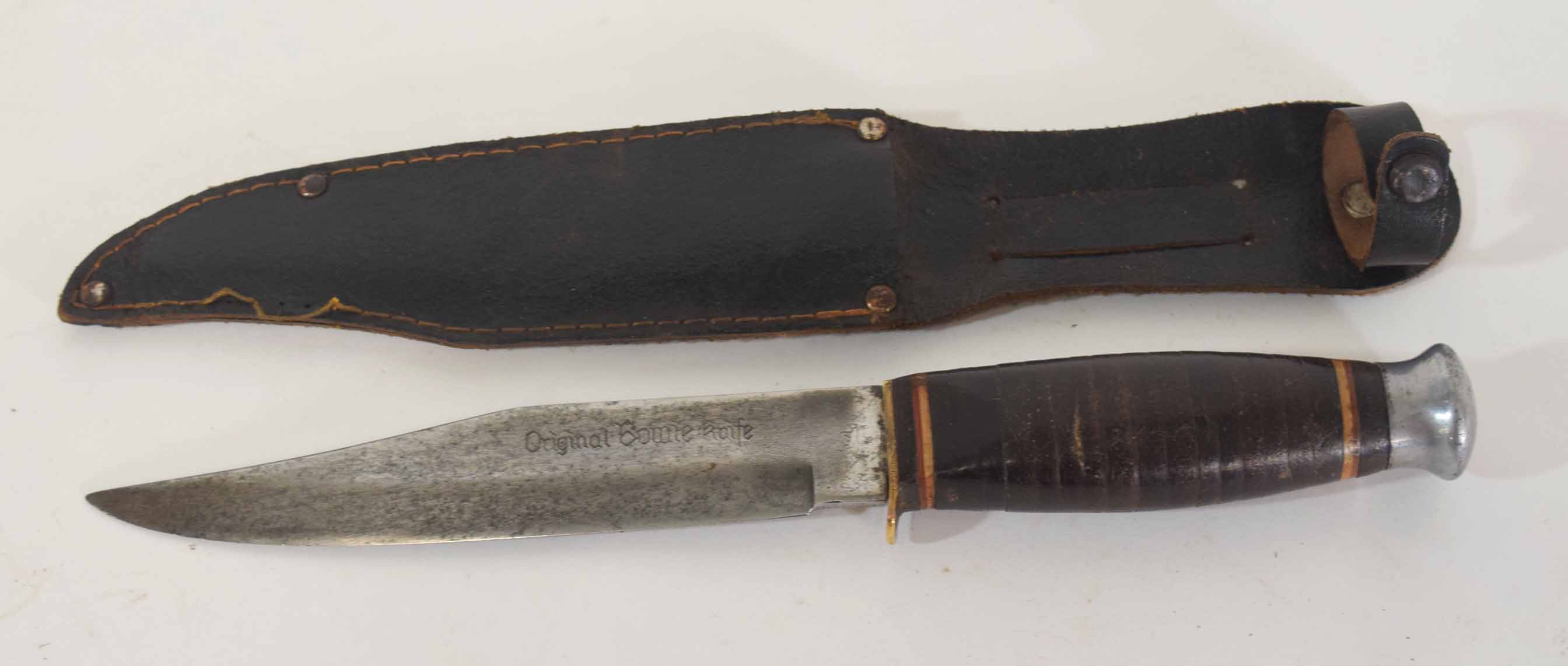 Bowie knife by Solar, blade inscribed "Original Bowie Knife", the steel blade above guard and - Image 2 of 2