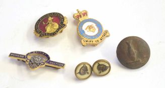 Quantity of British Military Association badges to include No 1 Group RAF badge, Royal Norfolk