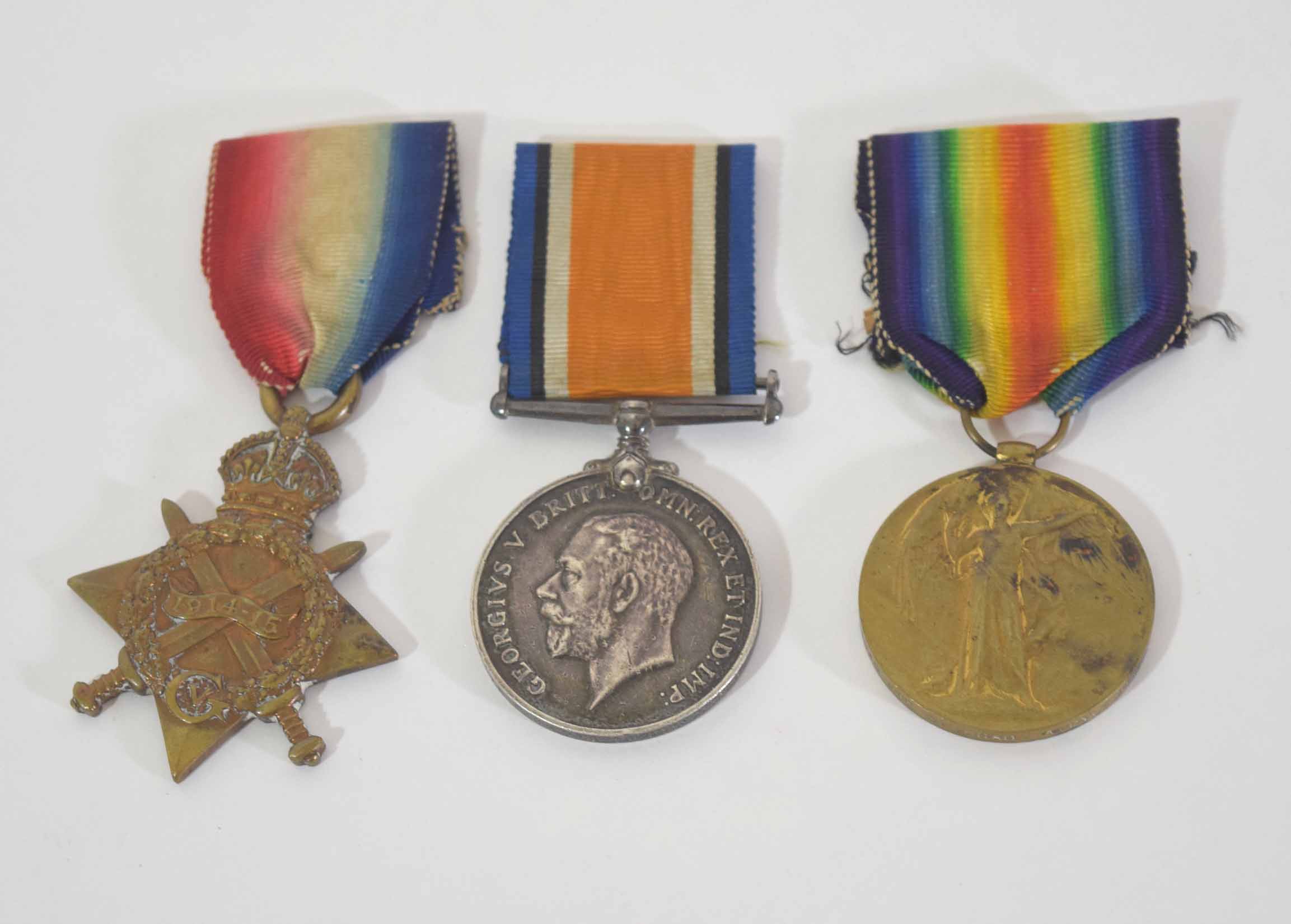 WWI medal trio inscribed to 3940 Pte C Broad of Army Cycling Corps to include 1914-15 Star, War