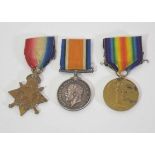 WWI medal trio inscribed to 3940 Pte C Broad of Army Cycling Corps to include 1914-15 Star, War