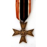 Third Reich German merit cross with civilian ribbon on suspension loop, (ribbon faded)