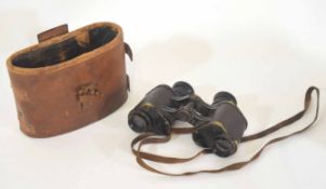 Pair of No 3 MKI British Issue 1916 binoculars by W Watson & Sons, London, in original 08 pattern