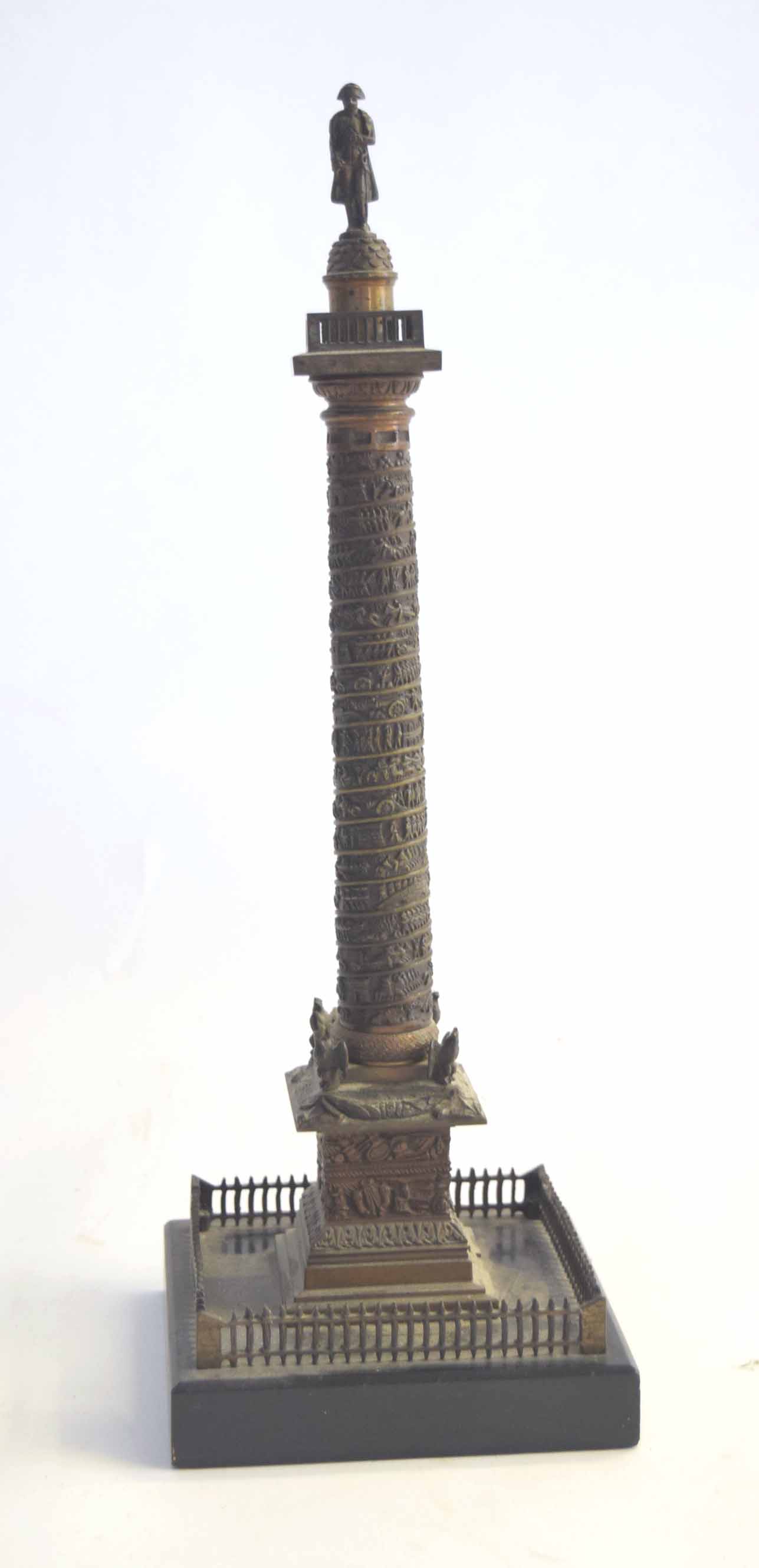 Small cabinet bronze of Vendome column, beautiful small scale 19th century French Grand Tour