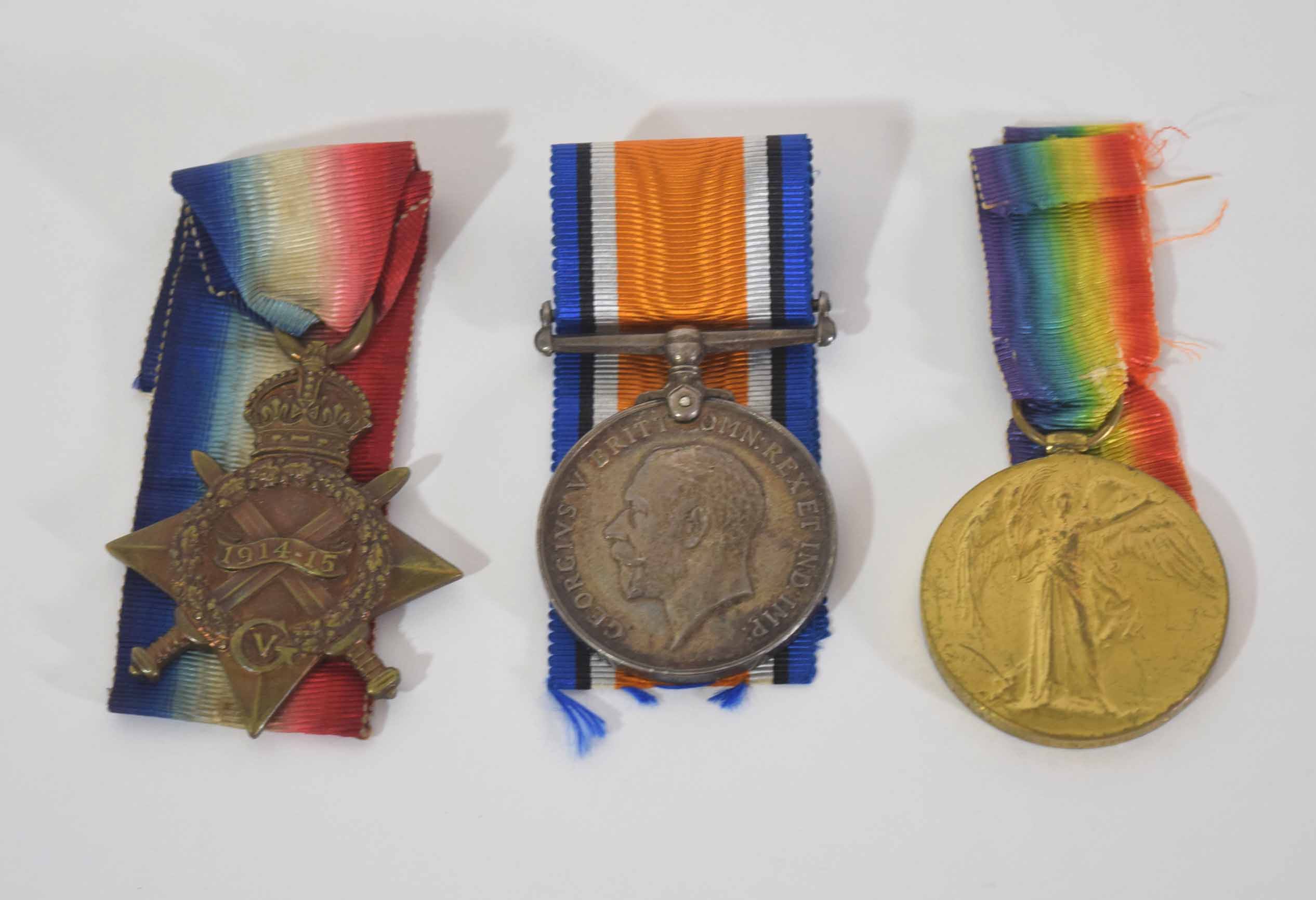 WWI medal trio to 3554 Pte George E Waine of Army Cycling Corps to include 1914-1915 Star, War Medal