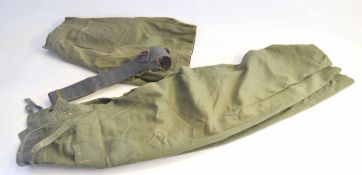 Two post-war jungle green trousers and shorts, together with 1963 dated RAF, 1937 pattern, belt