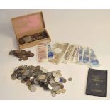 Quantity of English and Foreign coins and foreign bank notes, varying monarchs and dates
