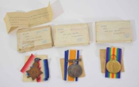 WWI medal trio group impressed to D/11039371 Pte A R Gander of Army Cyclists Corps to include 1914-