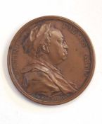 Bronze bust medallion of Martinus Folkes ARM, reverse - "Societatis Regalis Londini Sodalis" dated