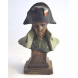 20ht century painted stone bust of Napoleon Bonaparte, no maker's mark/signature visible, approx