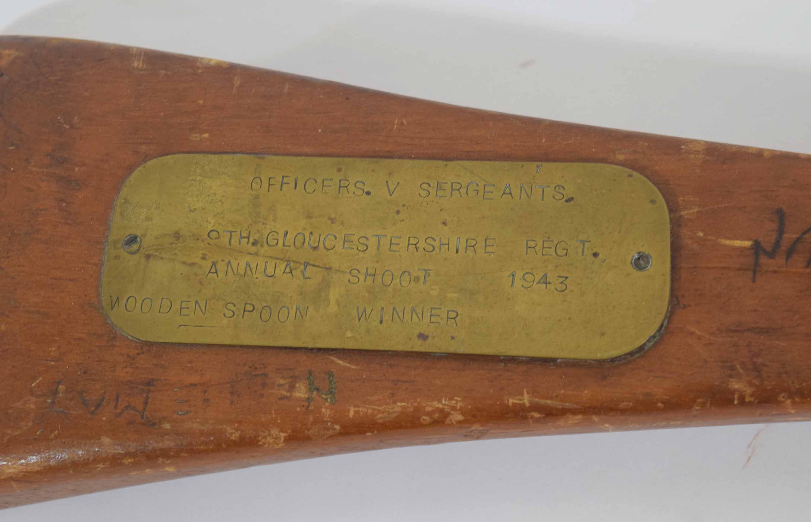 Regimental trophy awarded to Officers v Sergeants of 9th Gloucestershire Regiment annual shoot 1943, - Image 2 of 2