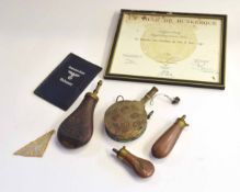 Small quantity military items to include framed WWII La Ville de Dunkerque certificate awarded to