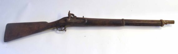 Mid/late 19th century, possibly Russian, percussion cap rifle turned into a carbine, beautiful