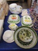 GROUP OF CERAMICS, MOST WITH FRUIT DESIGNS ETC