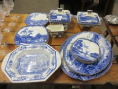 QUANTITY OF BURLEIGH WARE, BLUE AND WHITE PART DINNER WARES