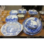 QUANTITY OF BURLEIGH WARE, BLUE AND WHITE PART DINNER WARES