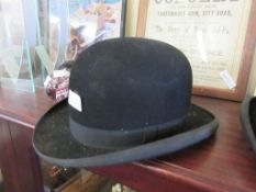G DUNNING & CO, OXFORD & LONDON BOWLER HAT WITH STAMP TO INSIDE