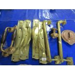 QUANTITY OF BRASS DOOR HANDLES