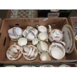 BOX OF ROYAL KENDAL FINE BONE CHINA PART TEA SET AND OTHERS ETC