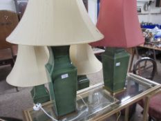 PAIR OF CERAMIC TABLE LAMP STANDS, EACH APPROX 50CM
