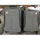 TWO MATCHING SUITCASES, LARGEST WIDTH 44CM