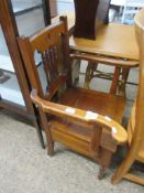 EARLY TO MID-20TH CENTURY COMMODE CHAIR, WIDTH APPROX 56CM