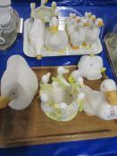 TWO TRAYS OF DUCKLING FIGURINES