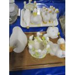 TWO TRAYS OF DUCKLING FIGURINES