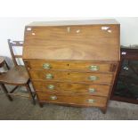 19TH CENTURY FALL FRONT BUREAU WITH FITTED INTERIOR, WIDTH APPROX 91CM