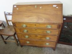 19TH CENTURY FALL FRONT BUREAU WITH FITTED INTERIOR, WIDTH APPROX 91CM