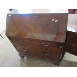 LATE 18TH/EARLY 19TH CENTURY FALL FRONT BUREAU WITH FITTED INTERIOR AND BRACKET FEET, WIDTH APPROX