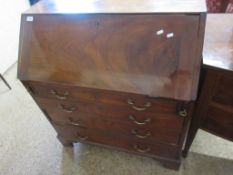 LATE 18TH/EARLY 19TH CENTURY FALL FRONT BUREAU WITH FITTED INTERIOR AND BRACKET FEET, WIDTH APPROX