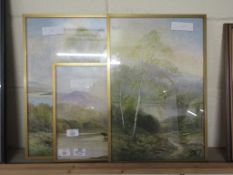 THREE WOODLAND SCENE FRAMED PRINTS