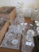 QUANTITY OF GLASS WARE INCLUDING EDINBURGH CRYSTAL DECANTERS ETC