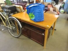 TEAK EXTENDING DINING TABLE, 120CM WIDE